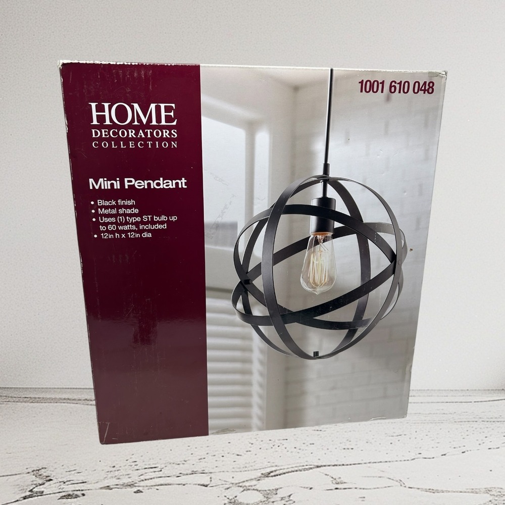 Home Decorators Collection Mini Pendant Black Metal Orb Light 1001 610 048